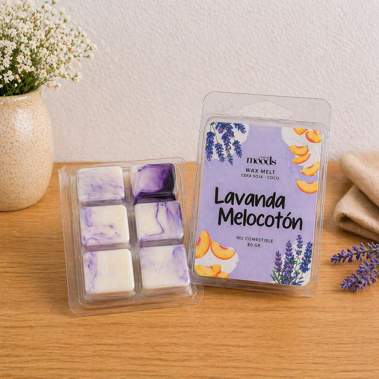 Wax Melt Lavanda y Melocotón